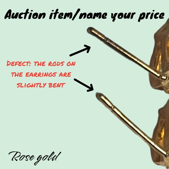 ⏳💝Auction NAME YOUR PRICE for Rose Gold Plated Crown Stud Earring AAA Zircon - Picture 5 of 5